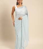 Kasee Fancy Designer Blue Georgette With Embellished Sequence Saree 