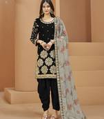 Black embroidered art silk salwar