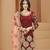 Red embroidered art silk salwar