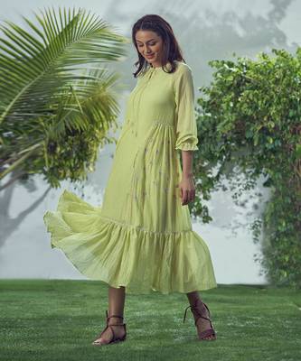 Baarik Lime Green Dress 1