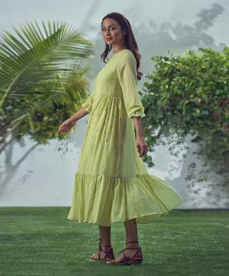 Baarik Lime Green Dress 4