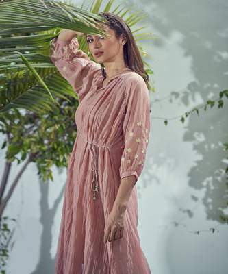 Baarik Pink Knee Length Dress 2