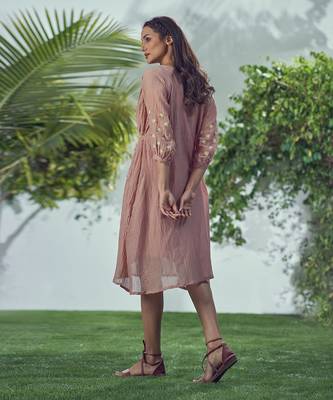 Baarik Pink Knee Length Dress 6
