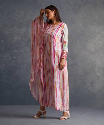 Blossom Pink Assymetrical Stripes Dress 2