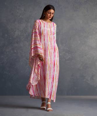 Blossom Pink Assymetrical Stripes Dress 3