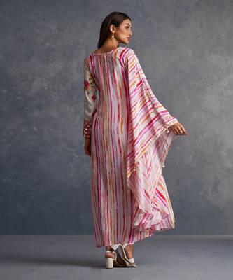 Blossom Pink Assymetrical Stripes Dress 4