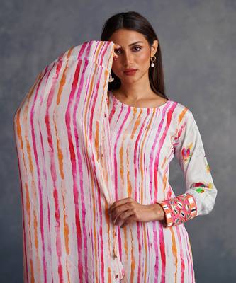 Blossom Pink Assymetrical Stripes Dress 5