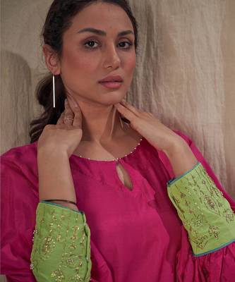 Shiiriin Pink Kimono Kurta Set 6