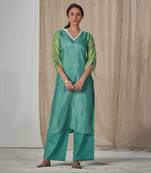 Shiiriin Teal Pearl Detailed Kurta Set