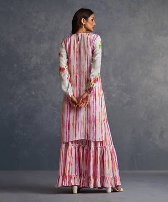 Blossomm White Stripes Sharara Set 3