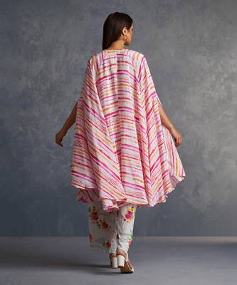 Blossomm Pink Stripes Flared Kurta Set 2