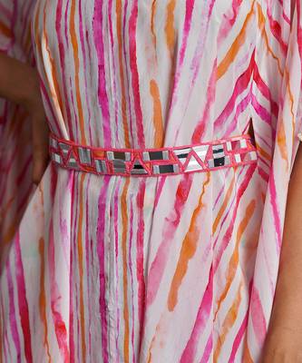 Blossomm Pink Stripes Flared Kurta Set 6