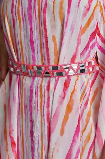 Blossomm Pink Stripes Flared Kurta Set