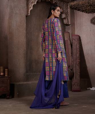 Aarya Blue A-Line Kurta Set 2