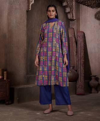 Aarya Blue A-Line Kurta Set 1