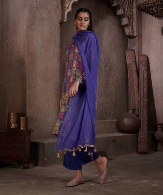 Aarya Blue A-Line Kurta Set 3
