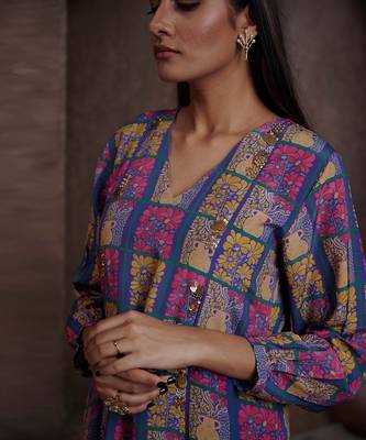 Aarya Blue A-Line Kurta Set 5
