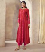 Tehzeeb Red Anarkali Set