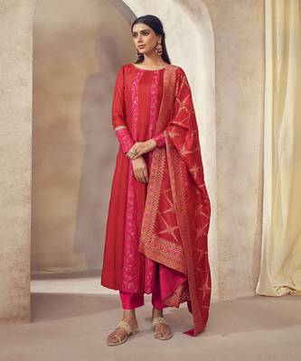 Tehzeeb Red Anarkali Set 2