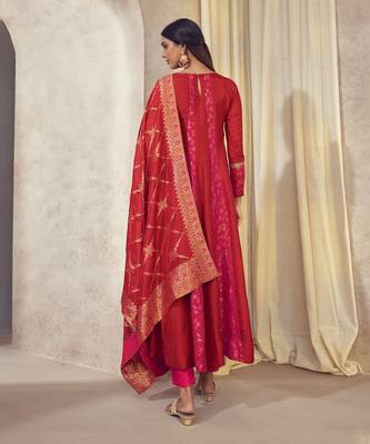 Tehzeeb Red Anarkali Set 6