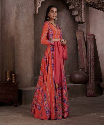 Red Aarya Lehenga Set 2
