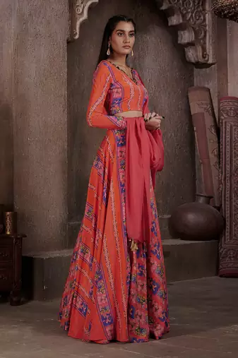 Red Aarya Lehenga Set