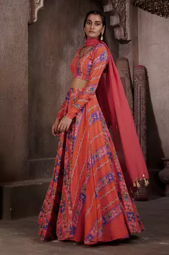 Red Aarya Lehenga Set