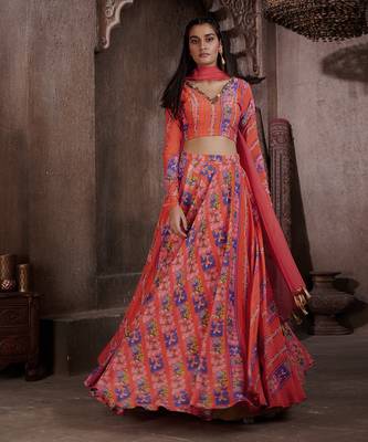 Red Aarya Lehenga Set 4