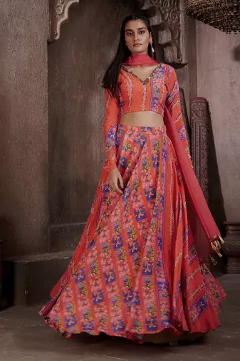 Red Aarya Lehenga Set