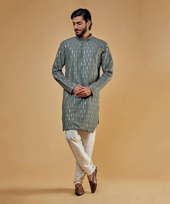Grey Lucknowi Kurta Set 1