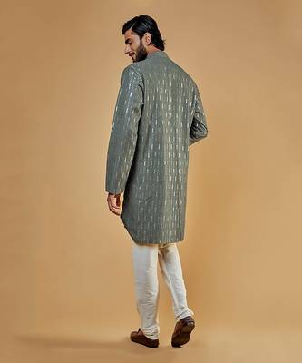 Grey Lucknowi Kurta Set 2