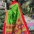 Green woven cotton silk saree with blouse