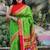 Green woven cotton silk saree with blouse