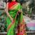 Green woven cotton silk saree with blouse
