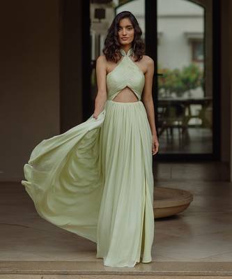 Meira Pastel Pistachio Green Gown 1