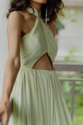 Meira Pastel Pistachio Green Gown