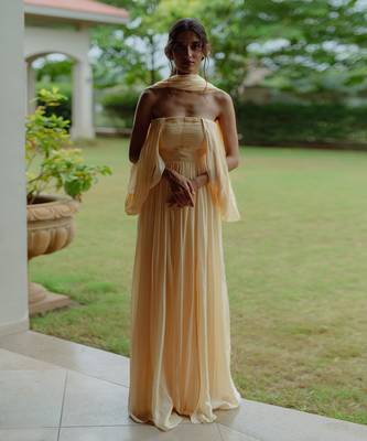 Adeena Creamy Corn Yellow Gown 1