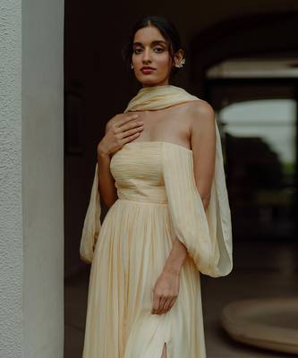 Adeena Creamy Corn Yellow Gown 2
