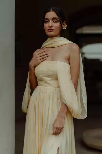 Adeena Creamy Corn Yellow Gown