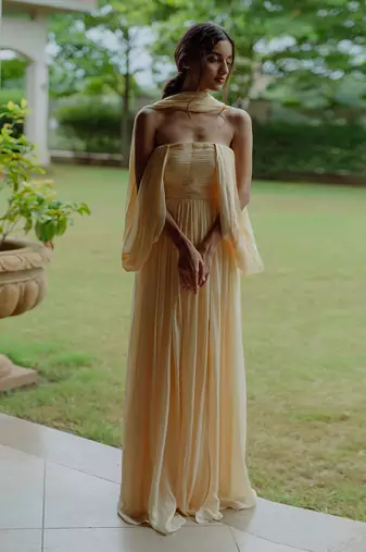 Adeena Creamy Corn Yellow Gown