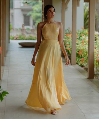 Sage Powder Yellow  Gown 1