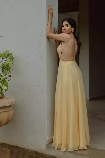 Sage Powder Yellow  Gown
