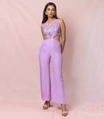 Juliette Lavender Flat Chiffon Jumpsuit