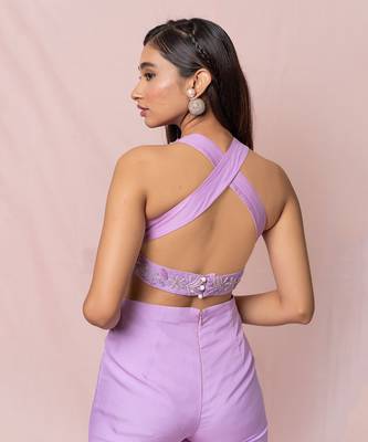Juliette Lavender Flat Chiffon Jumpsuit 2