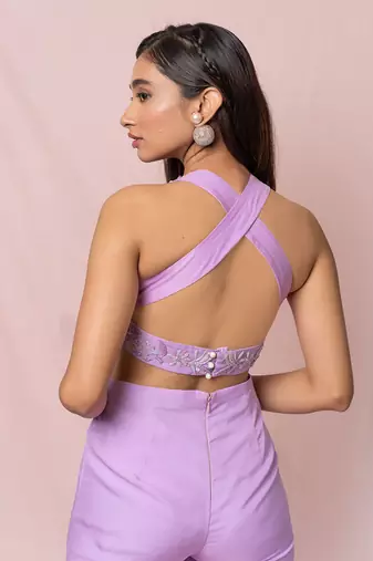 Juliette Lavender Flat Chiffon Jumpsuit