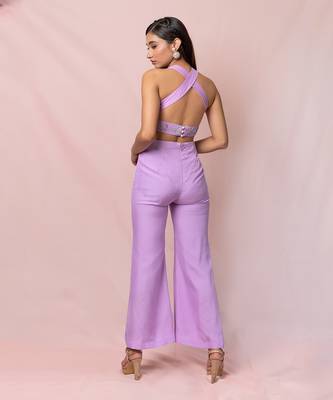 Juliette Lavender Flat Chiffon Jumpsuit 3
