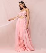 Evette Soft Pink Georgette Gown