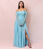 Liliane Sky Blue Off Shoulder Gown