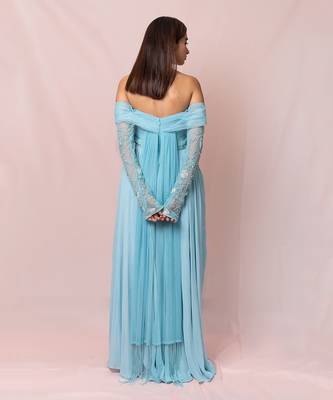 Liliane Sky Blue Off Shoulder Gown 2