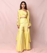 Ambrosia Pale Yellow Sharara Set